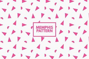 Geometric triangle pink shapes. Memphis style. Vector seamless repeat simple pattern. White background