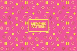 Geometric polygon shapes. Retro 80s 90s memphis style. Vector seamless repeat pattern. Pink background