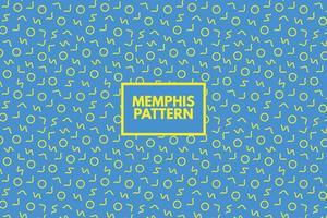 Geometric outline yellow shapes circle wavy curvy lines. Memphis retro 80s 90s retro style. Seamless repeat vector pattern