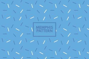 Memphis style geometric line shapes. Vector seamless repeat simple pattern. Blue background