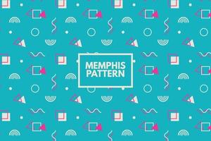 Geometric memphis shapes. White outline and lines. Vector seamless repeat pattern. 80s retro background. Trendy art style