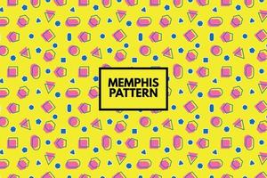 Polygon geometric vector shapes. Memphis 80s 90s retro style background. Seamless repeat pattern