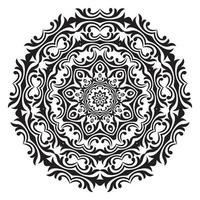 complex doodle mandala on a transparent background, for printable coloring page vector