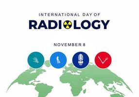 día internacional de los antecedentes de radiología celebrado el 8 de noviembre. vector