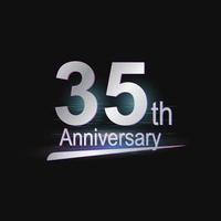 Silver 35th year anniversary celebration Modern logo vector