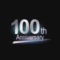 Silver 100th year anniversary celebration Modern logo vector