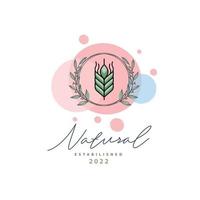 Wheat natural logo template design for brand or company and other vector