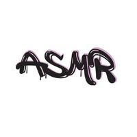 Graffiti text of asmr content for podcast, blog. Design for street wear textile. 2k grunge style. vector