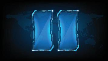 Abstract futuristic background of blue glowing technology sci fi frame hud ui vector