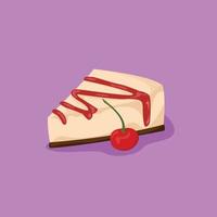 Cheesecake with Berry Syrup Illustration Vector