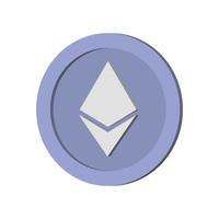 Ethereum crypto coin. Cryptocurrency isometric illustration. vector