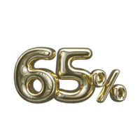 Pricing 3D number Mental Gold 65 Percent png