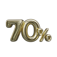 Pricing 3D number Mental Gold 70 Percent png