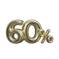 Pricing 3D number Mental Gold 60 Percent png