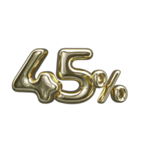 Pricing 3D number Mental Gold 45 Percent png