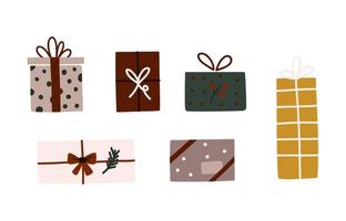 Christmas presents set vector