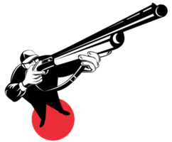 hunter aiming shotgun rifle png