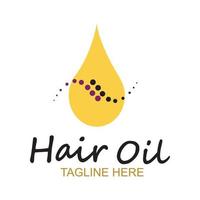 hair oil essential logo with drop oil and hair logo symbol-vector vector