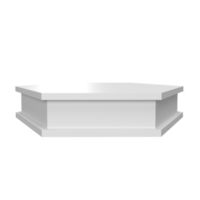 Podium white product display stand or pedestal on advertising background. 3D rendering. png