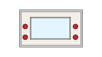 Old retro vintage hipster handheld portable video game console with buttons and screen for gamers from 70s 80s 90s. white icon. Vector illustration