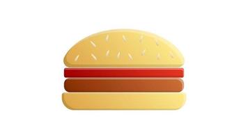 burger on a white background, vector illustration. delicious burger with filling. fast and affordable food. meat, ketchup, herbs and cheese as a filling. traditional burger recipe