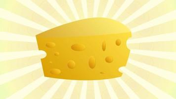 signo de maasdam de queso. vector. icono negro en burbuja sobre fondo azul de arte pop con rayos vector