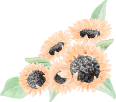 Gelbe Sonnenblume mit trockenen Zweigen Kranzrahmen Blumenstrauß png