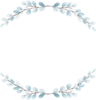 cadre de couronne d'eucalyptus bleu aquarelle pour mariage png