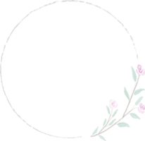 marco de corona de rosas acuarela rosa pequeña dulce png
