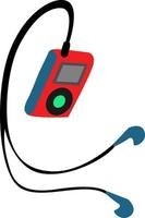 MP3 player, illustration, vector on white background.