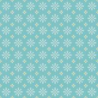 Christmas sweater white snowflakes on pastel blue background seamless pattern. vector