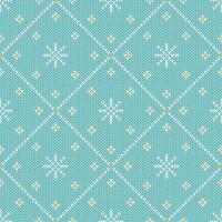 Christmas sweater snowflake seamless diamond pattern. vector