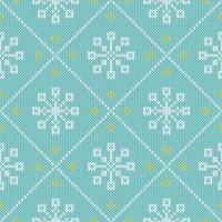 Christmas sweater diamond seamless pattern with snowflakes. vector