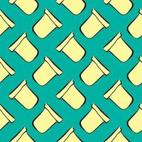 Yellow pot,seamless pattern on green background. vector