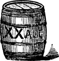 Barrel, vintage illustration. vector