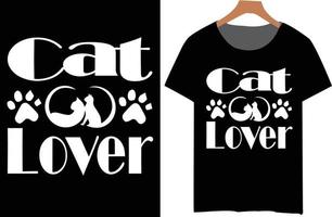 cat lover typography design vector