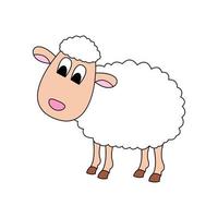 cute animal of sheep on cartoon version vector