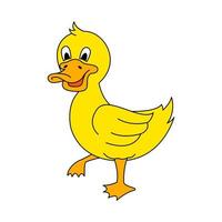 cute animal of duck on cartoon version vector