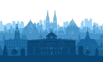 Finland famous landmarks by silhouette style vector