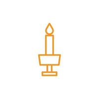 eps10 orange vector candlestick abstract line art icon isolated on white background. candle holder outline symbol in a simple flat trendy modern style for your website design, logo, and mobile app