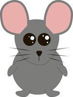 Gray mouse, illustration, vector on white background.