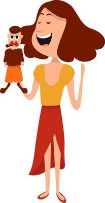 Puppeteer , illustration, vector on white background