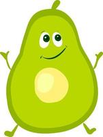 Avocado happy, illustration, vector on white background.