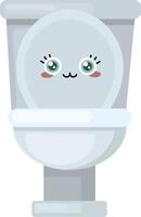 Cute toilet, illustration, vector on white background.