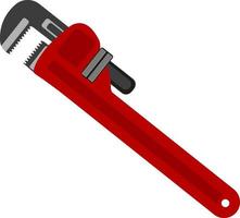 Red wrench, illustration, vector on white background