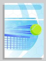 A4 vertical flyer for printing tennis competitions or presentation. Sport cover for brochure or tennis report. Vector