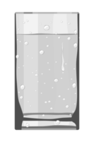 bicchiere con acqua in design piatto png
