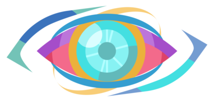 Colorful eye logo with flat design png