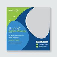 Medical healthcare flyer social media post web promotion banner template vector