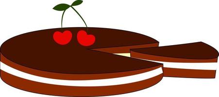 Cherry biscuit, illustration, vector on white background.